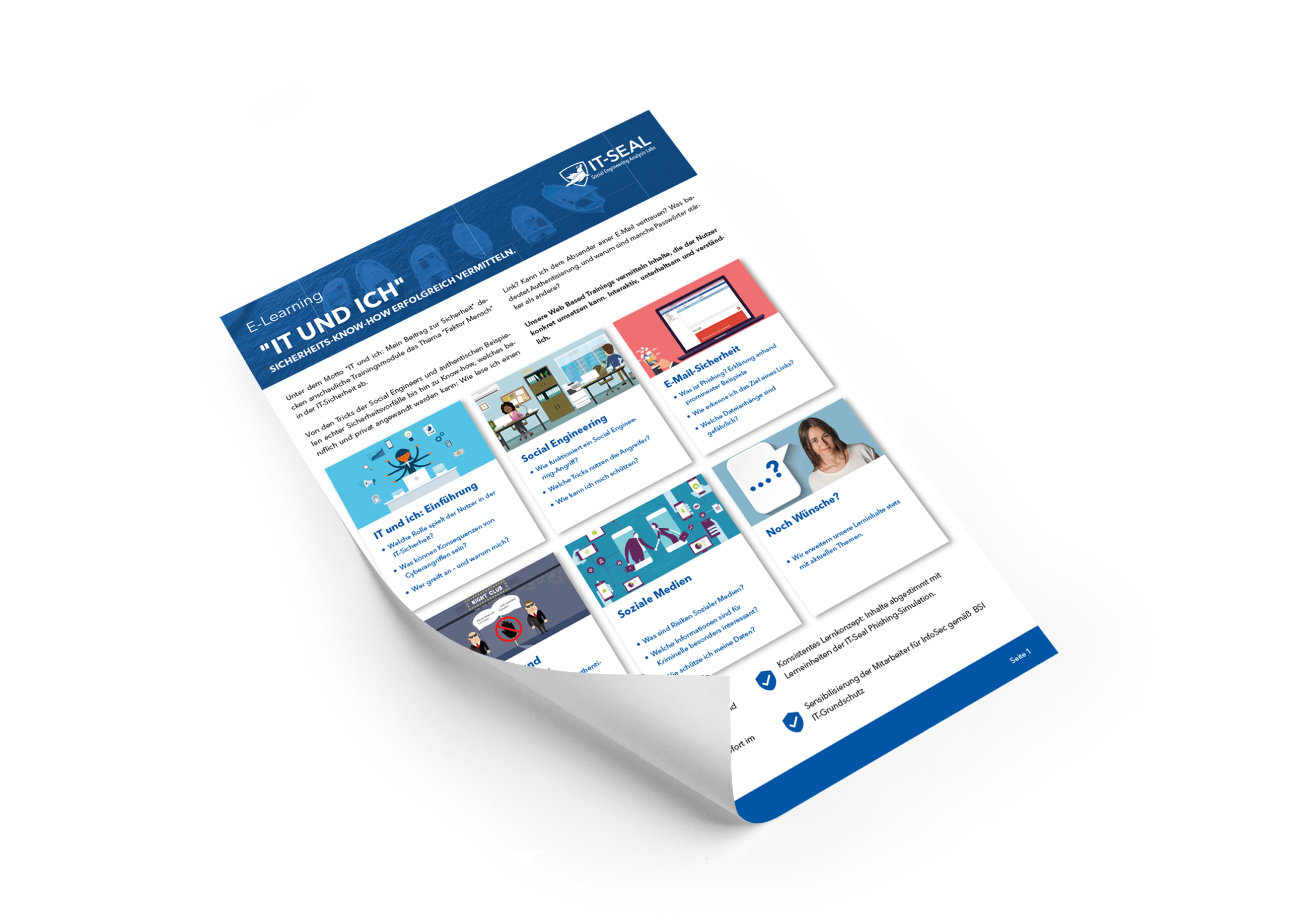 Unser OnePager zu unserem Security-Awareness-E-Learning